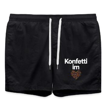 Confetti in the Heart Carnival Costume Women's Carnival - Swim Trunks - black - Front - AI Model Male 185 light (185cm)