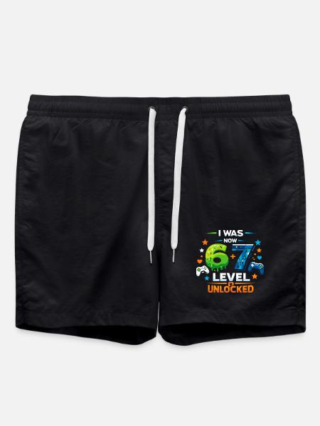 I was 6 Now Level 7 - 67 six seven - Badeshorts - Schwarz