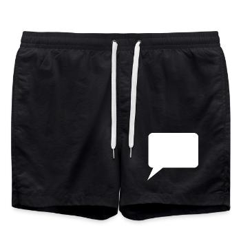 Sprechblase Comic selbst gestalten personalisieren - Badeshorts - Schwarz - Vorne - AI Model Male 185 light (185cm)