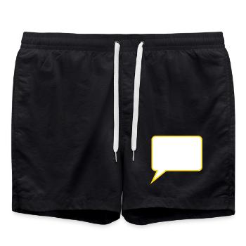 Sprechblase Comic selbst gestalten personalisieren - Badeshorts - Schwarz - Vorne - AI Model Male 185 light (185cm)