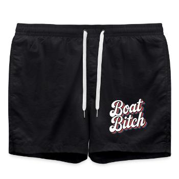 Typographie Funny Retro Boat Life - Short de bain - noir - Devant - AI Model Male 185 light (185cm)