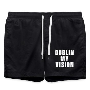 Dublin : Ma vision Saint Patrick - Short de bain - noir - Devant - AI Model Male 185 light (185cm)