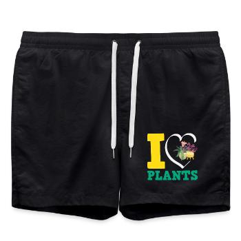 Plant Lover Love Plants Gardener - Swim Trunks - black - Front - AI Model Male 185 light (185cm)