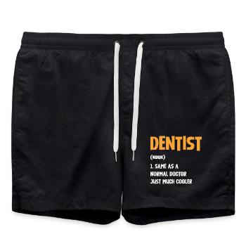 Typographie de l’humour dentaire - Short de bain - noir - Devant - AI Model Male 185 light (185cm)