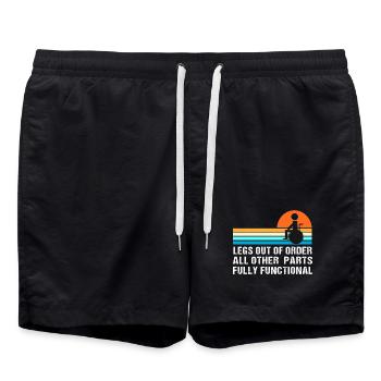 Rollstuhl - Badeshorts - Schwarz - Vorne - AI Model Male 185 light (185cm)