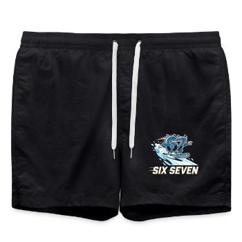 67 Meme Snowboard Winter Sports - Swim Trunks - black - Front - AI Model Male 185 light (185cm)