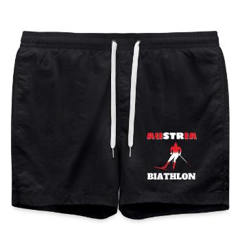 Silhouette Biathlète Rouge Blanc Autriche - Short de bain - noir - Devant - AI Model Male 185 light (185cm)