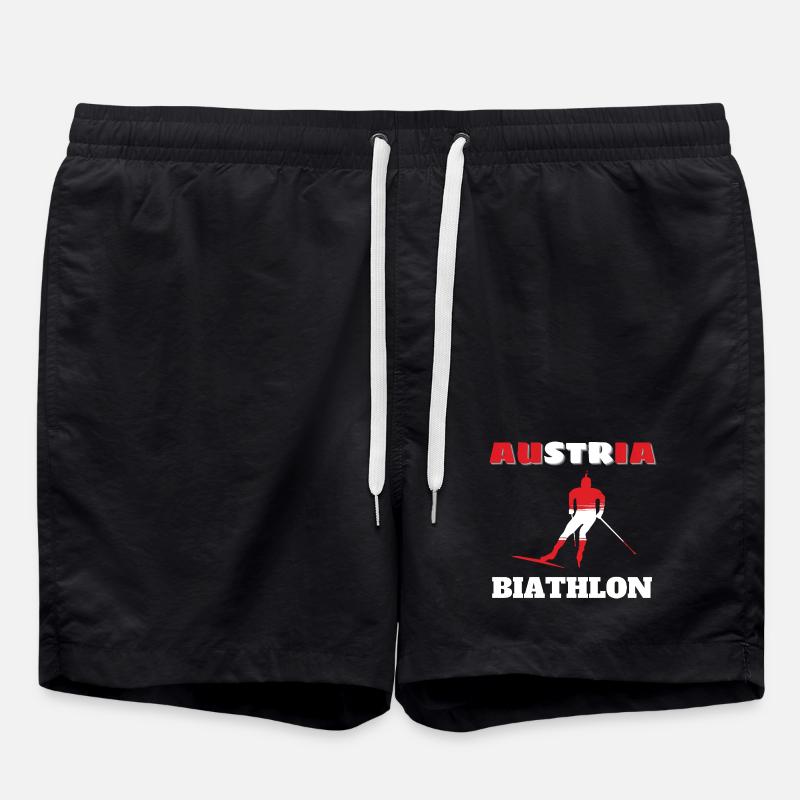 Silhouette Biathlète Rouge Blanc Autriche - Short de bain - noir