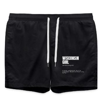Motif de faute de frappe de la fille du Wisconsin - Short de bain - noir - Devant - AI Model Male 185 light (185cm)