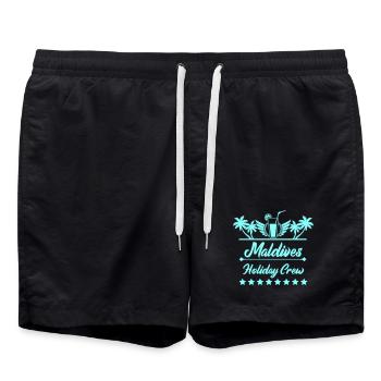 Équipe de vacances aux Maldives - Short de bain - noir - Devant - AI Model Male 185 light (185cm)
