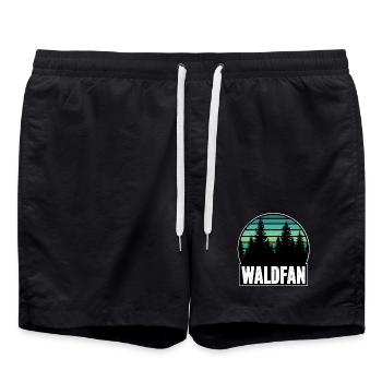 Forest fan - Swim Trunks - black - Front - AI Model Male 185 light (185cm)