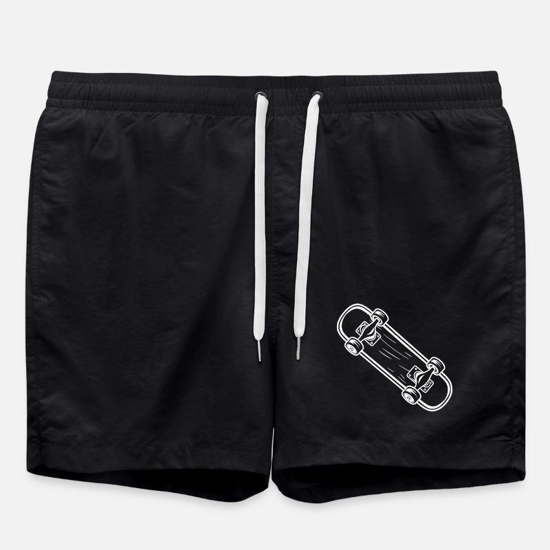 Skateboard Cartoon Look - Badeshorts - Schwarz
