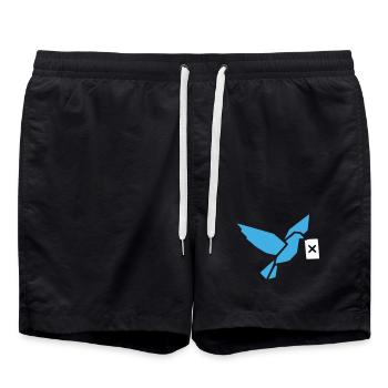Origami Vogel Taube Geometrisch - Badeshorts - Schwarz - Vorne - AI Model Male 185 light (185cm)