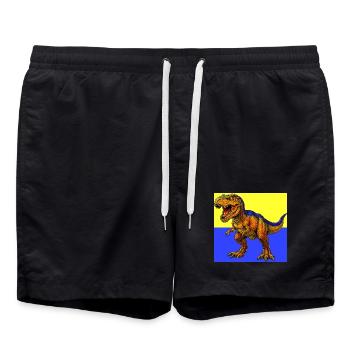 Dinosaurier - Badeshorts - Schwarz - Vorne - AI Model Male 185 light (185cm)
