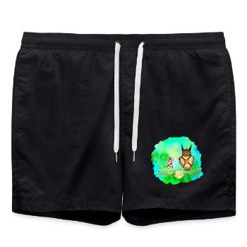 Star Seeker Mouse and Owl - Swim Trunks - black - Front - AI Model Male 185 light (185cm)