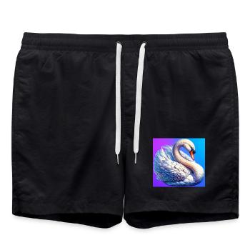 cygne - Short de bain - noir - Devant - AI Model Male 185 light (185cm)