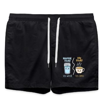 Coffee vs water 72% - Swim Trunks - black - Front - AI Model Male 185 light (185cm)