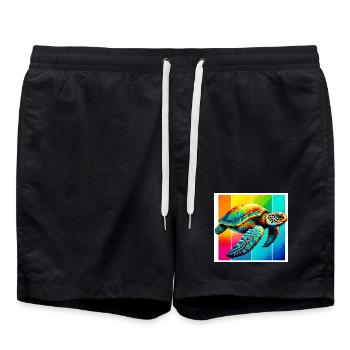 tortue - Short de bain - noir - Devant - AI Model Male 185 light (185cm)
