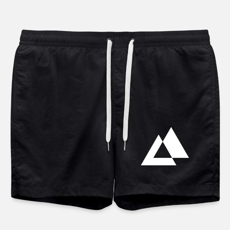 Geometric Triangles design - Swim Trunks - black