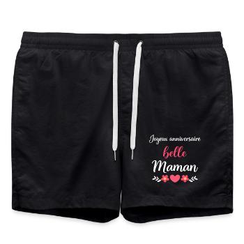 Joyeux anniversaire Belle Maman - Short de bain - noir - Devant - AI Model Male 185 light (185cm)