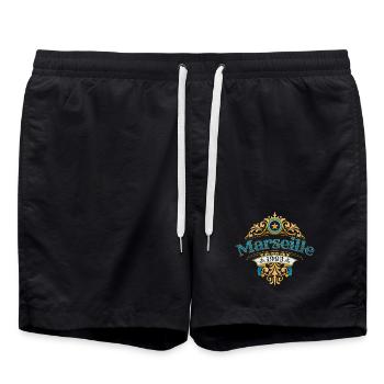 Marseille 1993 - Vintage Écusson - Short de bain - noir - Devant - AI Model Male 185 light (185cm)