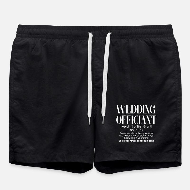 Wedding Officiant Definition - Swim Trunks - black