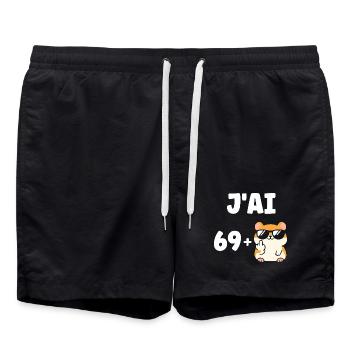 69 - Short de bain - noir - Devant - AI Model Male 185 light (185cm)