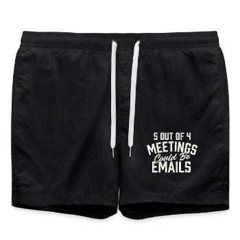 5 réunions sur 4 pourraient être des emails humoristiques - Short de bain - noir - Devant - AI Model Male 185 light (185cm)