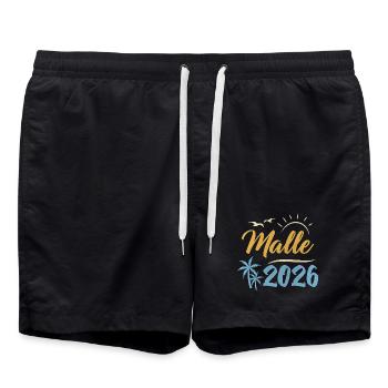 Malle 2026 - Short de bain - noir - Devant - AI Model Male 185 light (185cm)