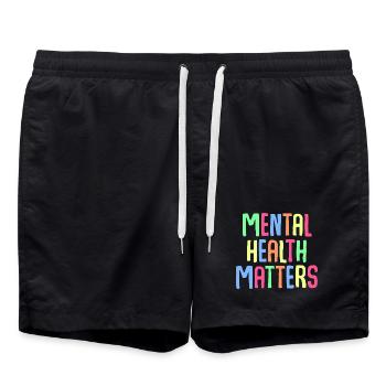 Mental Health Matters Neon-Briefe - Badeshorts - Schwarz - Vorne - AI Model Male 185 light (185cm)