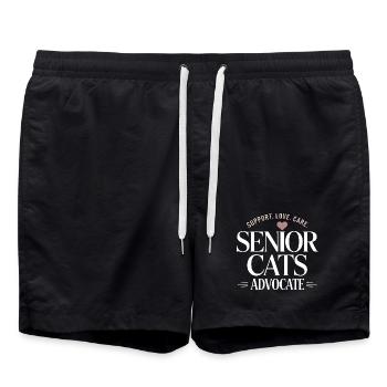 Senior Cats Advocate Tee - Swim Trunks - black - Front - AI Model Male 185 light (185cm)