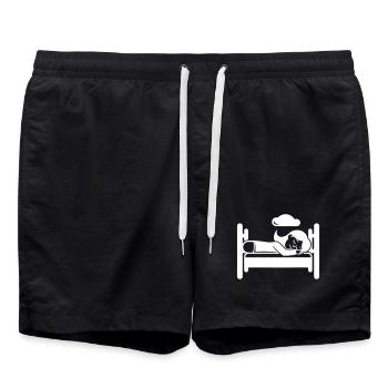 Schlafen Müde - Badeshorts - Schwarz - Vorne - AI Model Male 185 light (185cm)