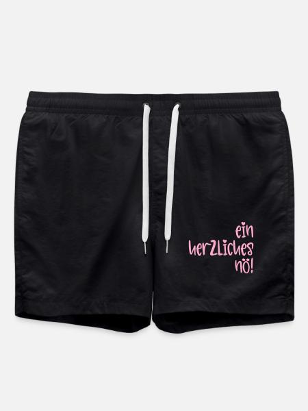 Absage - Herzliches Nö - Badeshorts - Schwarz
