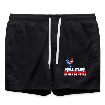 Râleur Fier de l’être Coq Logo - Short de bain - noir - Devant - AI Model Male 185 light (185cm)
