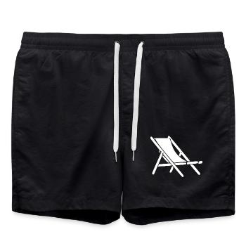 Beach Lounger Sun Lounger Beach Beach Holiday Travel - Swim Trunks - black - Front - AI Model Male 185 light (185cm)