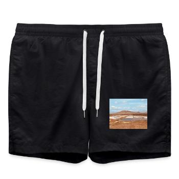 Salt patches of the desert - Swim Trunks - black - Front - AI Model Male 185 light (185cm)