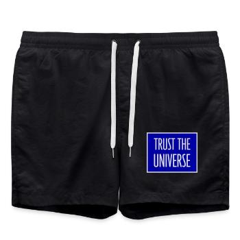 Trust The Universe Spiritual Universe Quote Logo - Swim Trunks - black - Front - AI Model Male 185 light (185cm)