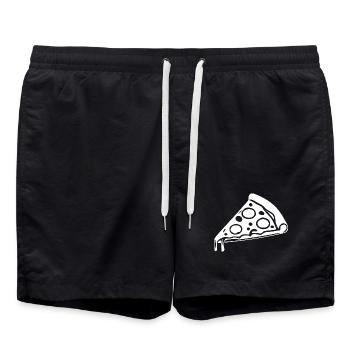 Pizzeria cadeau de tranches de pizza - Short de bain - noir - Devant - AI Model Male 185 light (185cm)