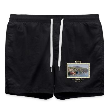 Irland Dingle Vintage Reisemarke - Badeshorts - Schwarz - Vorne - AI Model Male 185 light (185cm)