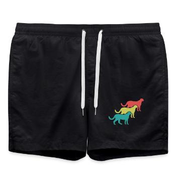 Geparden Trio Retro Style - Badeshorts - Schwarz - Vorne - AI Model Male 185 light (185cm)