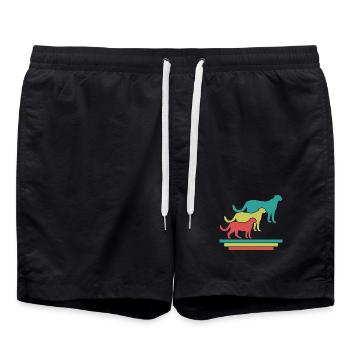 Geparden Trio Retro Style - Badeshorts - Schwarz - Vorne - AI Model Male 185 light (185cm)