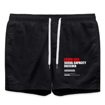 FEHLER 503 — SOZIALE KAPAZITÄT ÜBERSCHRITTEN - Badeshorts - Schwarz - Vorne - AI Model Male 185 light (185cm)