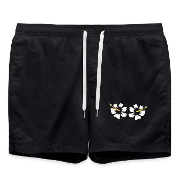 Fleur Fleur Blanche Fleur Blanche Festival de la Fleur d’Hibiscus - Short de bain - noir - Devant - AI Model Male 185 light (185cm)