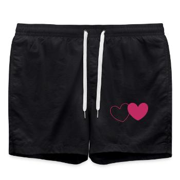 Saint-Valentin, Saint-Valentin, Saint-Valentin - Short de bain - noir - Devant - AI Model Male 185 light (185cm)