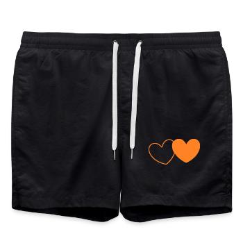 Saint Valentin Coeur Orange - Short de bain - noir - Devant - AI Model Male 185 light (185cm)
