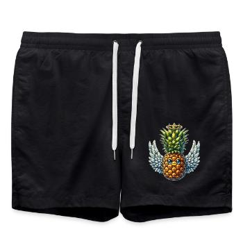 Pineapple Angel Wings Fruit Cute Funny - Swim Trunks - black - Front - AI Model Male 185 light (185cm)