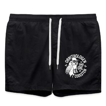 Ornithologen sind die Coolsten lustige Eule - Badeshorts - Schwarz - Vorne - AI Model Male 185 light (185cm)