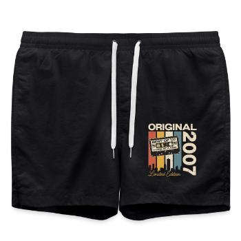 2007 Vintage Born Vintage Rétro Anniversaire - Short de bain - noir - Devant - AI Model Male 185 light (185cm)