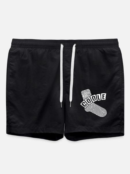 Cool sock - fun motivational design - Swim Trunks - black