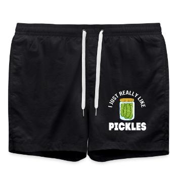 Essiggurke Gurke Gurken - Badeshorts - Schwarz - Vorne - AI Model Male 185 light (185cm)